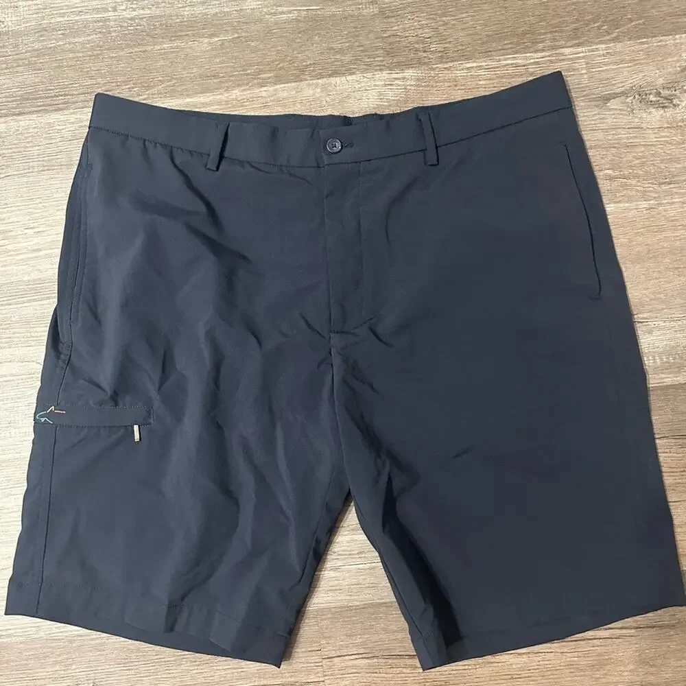 Greg Norman Collection Black Flat Front Shorts Modern Fit